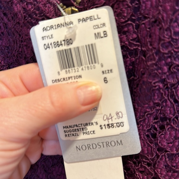 Adrianna Pappell lace-look lined dress | 6 | Mulberry - Picture 11 of 11